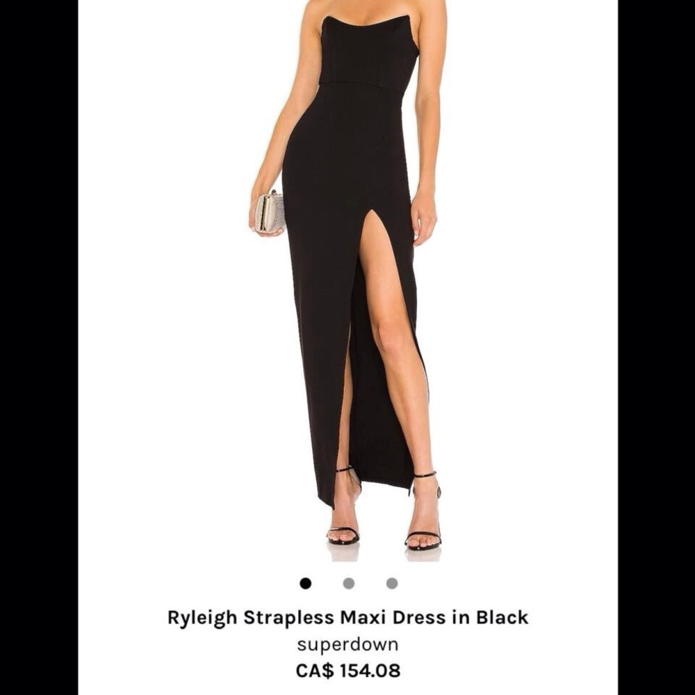 Superdown Ryleigh Black Strapless Gown (M)